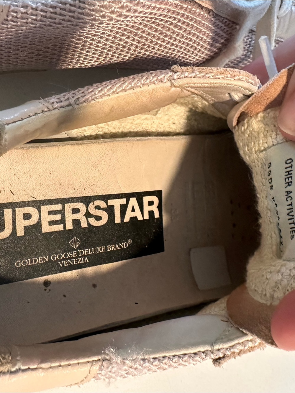 Golden Goose Beige Canvas Sneakers with Black Star - Picture 4 of 5